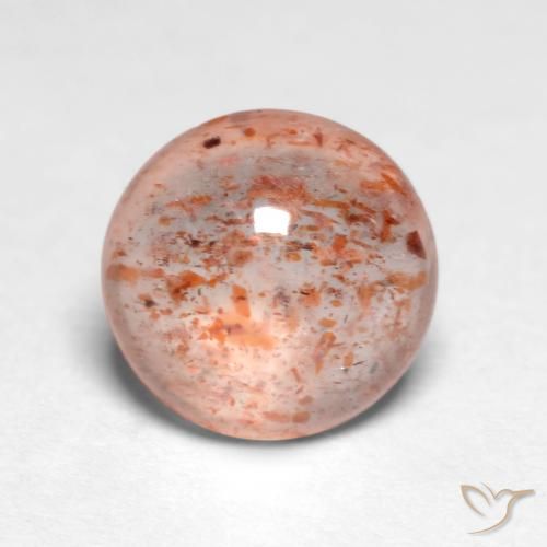 1.16ct Natürlicher Pfirsich-orange Sonnenstein, Runden, Lichtdurchlässig