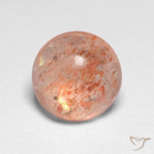 1.21ct Natürlicher hellorange Sonnenstein, Runden, Lichtdurchlässig