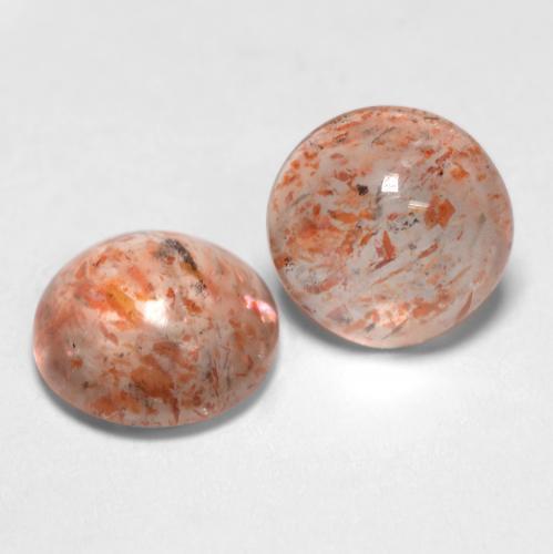 2.13 ct natürliche hellorange Sonnenstein-Edelsteine, Runden, Lichtdurchlässig
