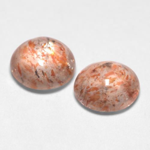 2.13 ct natürliche hellorange Sonnenstein-Edelsteine, Runden, Lichtdurchlässig