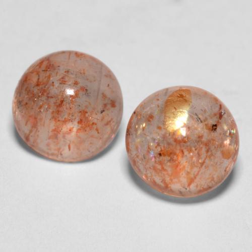 1.74 ct natürliche Helle Tigerorange Sonnenstein-Edelsteine, Rund Schliff, Lichtdurchlässig