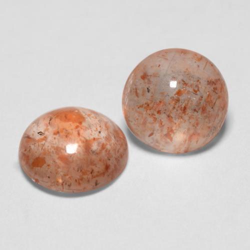 1.74 ct natürliche Helle Tigerorange Sonnenstein-Edelsteine, Rund Schliff, Lichtdurchlässig