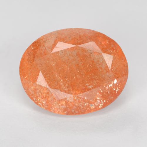 2,42 ctw natürlicher orangefarbener Sonnenstein, Oval Schliff, Lichtdurchlässig