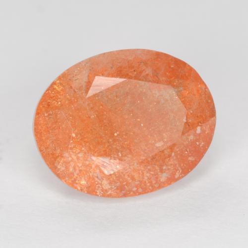 2,42 ctw natürlicher orangefarbener Sonnenstein, Oval Schliff, Lichtdurchlässig