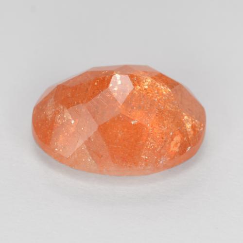 2,42 ctw natürlicher orangefarbener Sonnenstein, Oval Schliff, Lichtdurchlässig