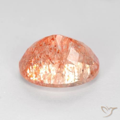 9,17 ctw natürlicher Mittel-Hellorange Sonnenstein, Oval, Lichtdurchlässig