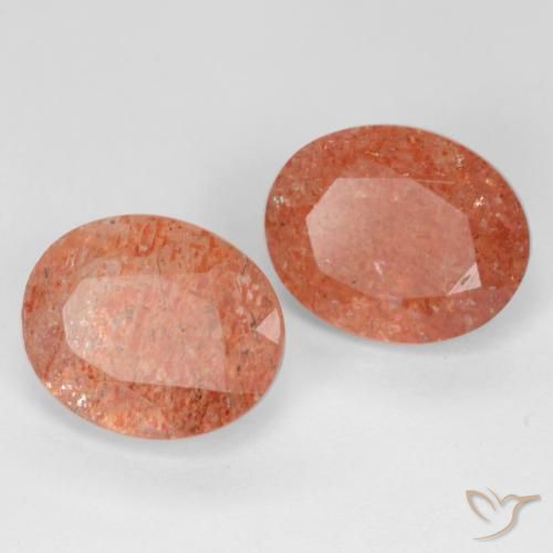 4.91 ct natürliche Grapefruit-Orange Sonnenstein-Edelsteine, Oval, Lichtdurchlässig