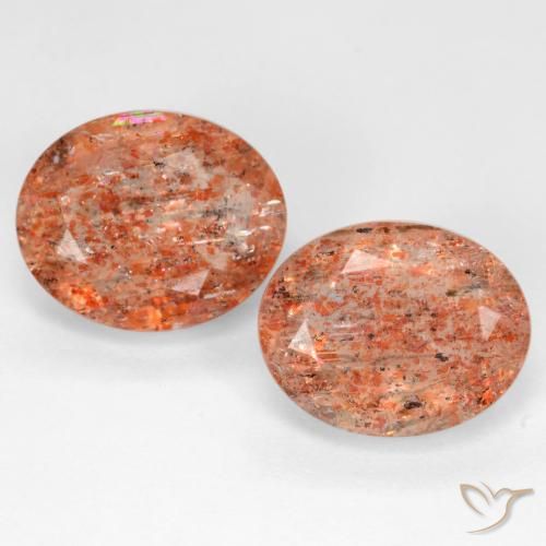 4.75ctw Natürlicher rötlich-orange Sonnenstein, Oval, Lichtdurchlässig