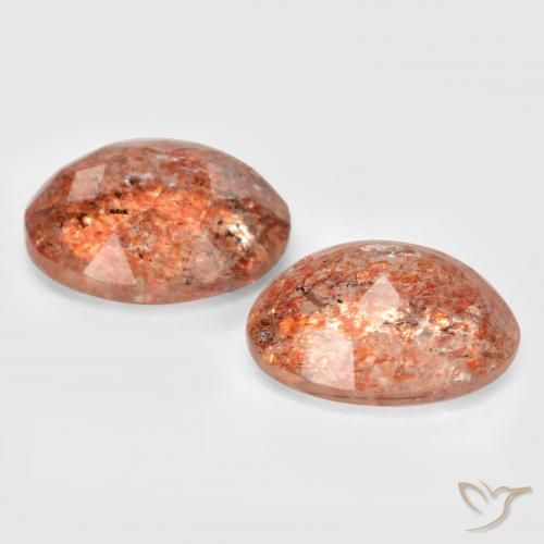 4.75 ct natürliche rötlich-orange Sonnenstein-Edelsteine, Oval, Lichtdurchlässig