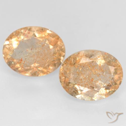 4.91ctw Natürlicher Cantaloupe-Orange Sonnenstein, Oval, Transparent