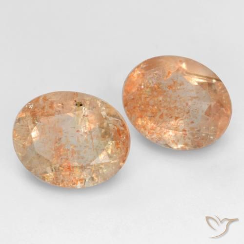 5.38 ct natürliche Helle Pfirsichorange Sonnenstein-Edelsteine, Oval, Transparent