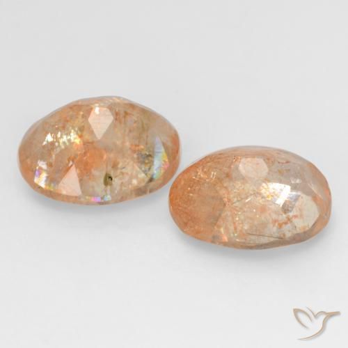 5.38 ct natürliche Helle Pfirsichorange Sonnenstein-Edelsteine, Oval, Transparent