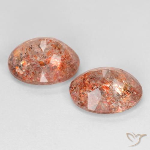4.83 ct natürliche Warmes Orange Sonnenstein-Edelsteine, Oval, Lichtdurchlässig