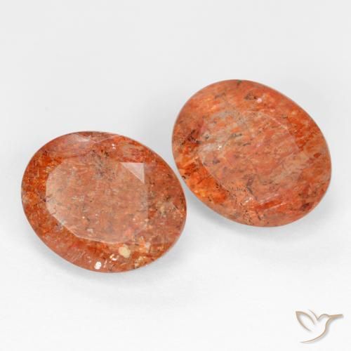 4.99 ct natürliche Grapefruit-Orange Sonnenstein-Edelsteine, Oval, Lichtdurchlässig