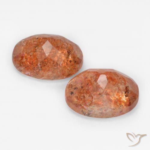 4.99 ct natürliche Grapefruit-Orange Sonnenstein-Edelsteine, Oval, Lichtdurchlässig