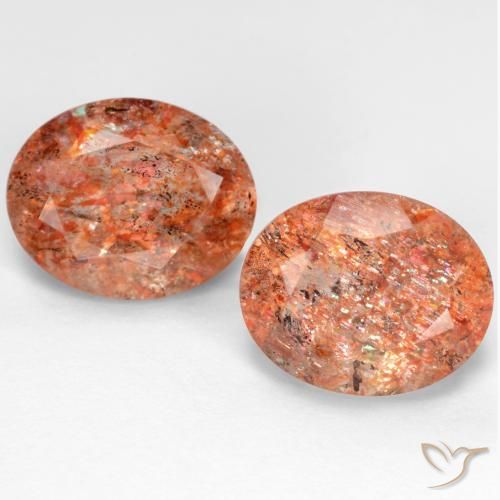 4,78 ct natürliche orangefarbener Sonnenstein-Edelsteine, Oval Schliff, Lichtdurchlässig