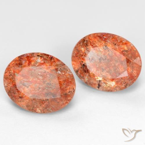 4,78 ct natürliche orangefarbener Sonnenstein-Edelsteine, Oval Schliff, Lichtdurchlässig