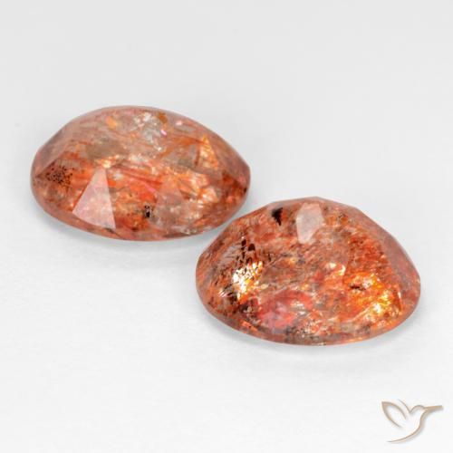 4,78 ct natürliche orangefarbener Sonnenstein-Edelsteine, Oval Schliff, Lichtdurchlässig