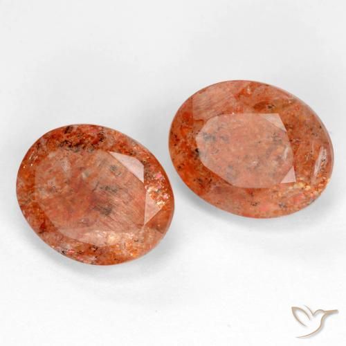 4.77 ct natürliche rötlich-orange Sonnenstein-Edelsteine, Oval, Lichtdurchlässig