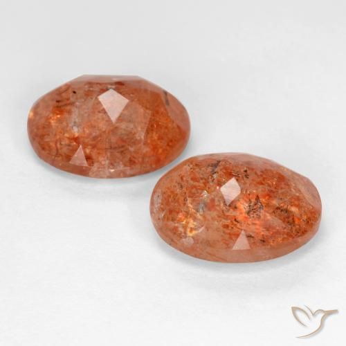 4.77 ct natürliche rötlich-orange Sonnenstein-Edelsteine, Oval, Lichtdurchlässig