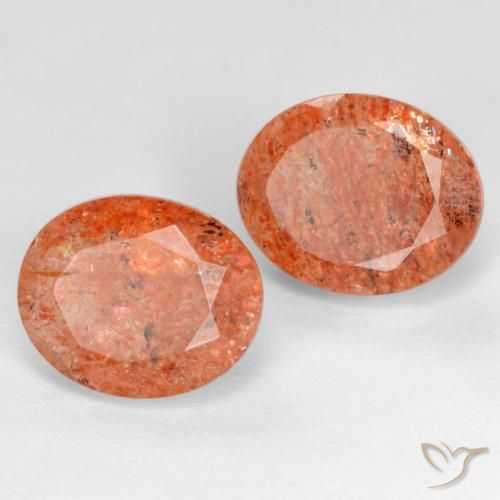 5.55 ct natürliche Grapefruit-Orange Sonnenstein-Edelsteine, Oval, Lichtdurchlässig