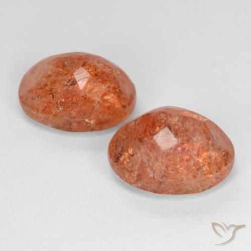 5.55 ct natürliche Grapefruit-Orange Sonnenstein-Edelsteine, Oval, Lichtdurchlässig