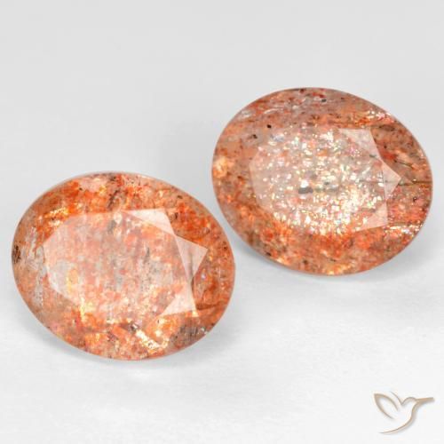 5.73 ct natürliche Ingwer-Orange Sonnenstein-Edelsteine, Oval, Lichtdurchlässig