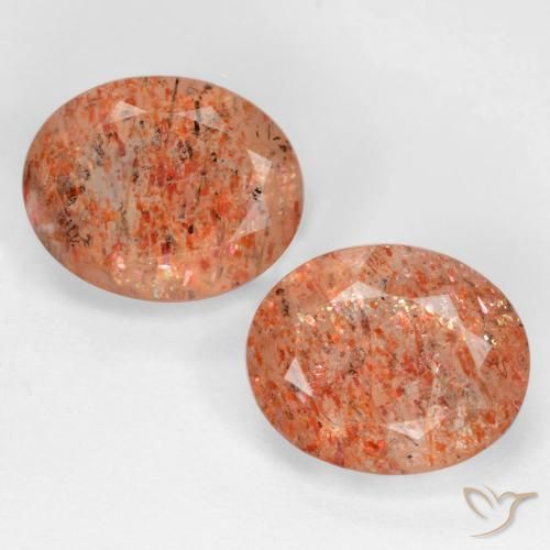 4.88ctw Natürlicher Mittelorange Sonnenstein, Oval, Transparent