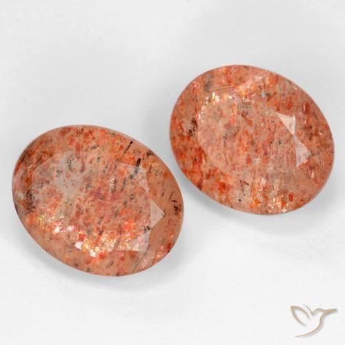 4.88 ct natürliche Mittelorange Sonnenstein-Edelsteine, Oval, Transparent