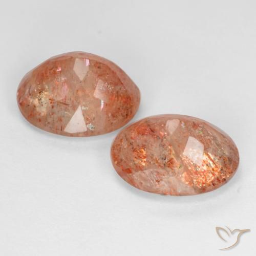 4.96 ct natürliche Grapefruit-Orange Sonnenstein-Edelsteine, Oval, Transparent