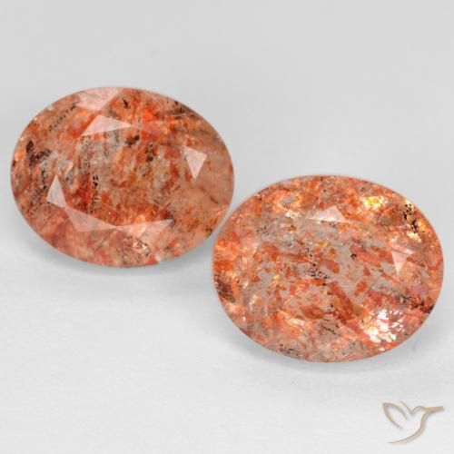5.22ctw Natürlicher Grapefruit-Orange Sonnenstein, Oval, Transparent