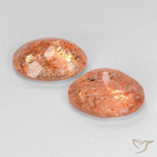 4.30 ct natürliche Grapefruit-Orange Sonnenstein-Edelsteine, Oval, Transparent