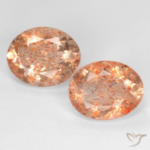 4.22ctw Natürlicher hellorange Sonnenstein, Oval, Transparent
