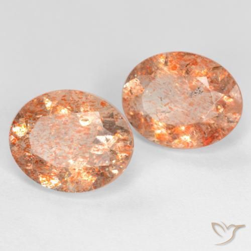 4.22 ct natürliche hellorange Sonnenstein-Edelsteine, Oval, Transparent