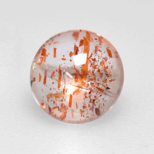 0,86 ctw natürlicher orangefarbener Sonnenstein, Rundschliff, Transparent