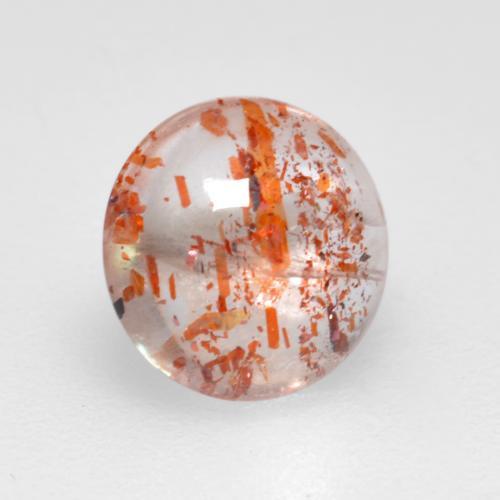 0,86 ctw natürlicher orangefarbener Sonnenstein, Rundschliff, Transparent
