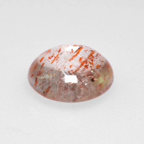 0,86 ctw natürlicher orangefarbener Sonnenstein, Rundschliff, Transparent