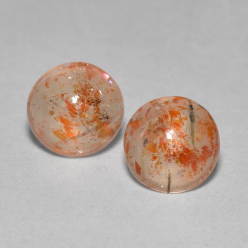 1.29 ct natürliche Warmes Orange Sonnenstein-Edelsteine, Rund Schliff, Transparent