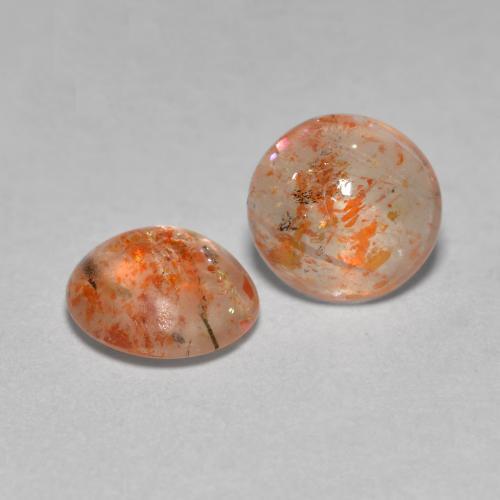 1.29 ct natürliche Warmes Orange Sonnenstein-Edelsteine, Rund Schliff, Transparent