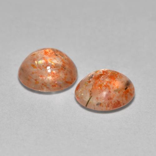 1.29 ct natürliche Warmes Orange Sonnenstein-Edelsteine, Rund Schliff, Transparent