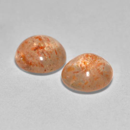 1,48 ct natürliche orangefarbener Sonnenstein-Edelsteine, Rundschliff, Transparent