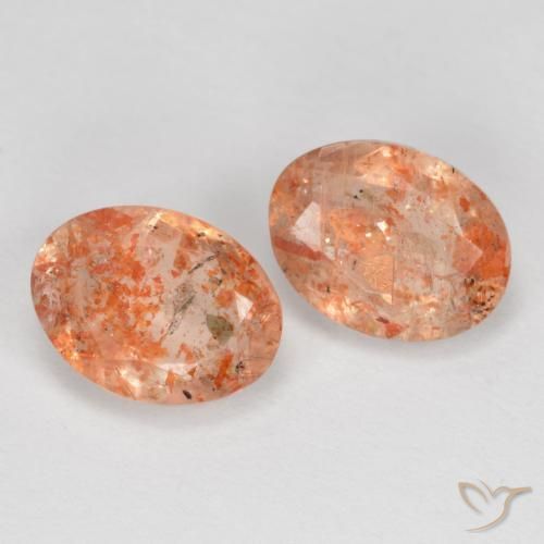 2.55 ct natürliche Ingwer-Orange Sonnenstein-Edelsteine, Oval, Lichtdurchlässig