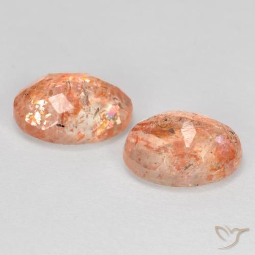 2.55 ct natürliche Ingwer-Orange Sonnenstein-Edelsteine, Oval, Lichtdurchlässig