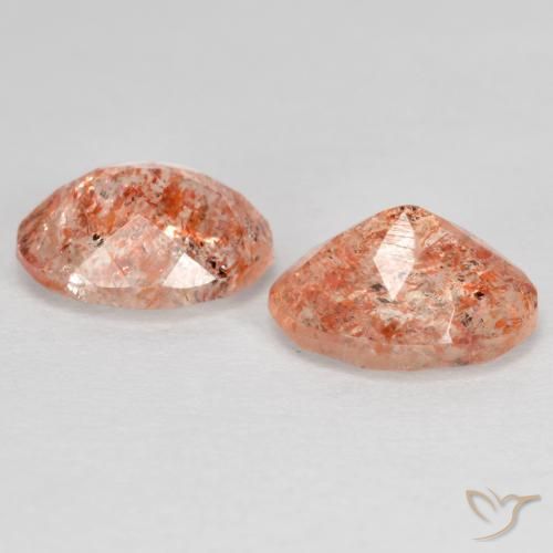 2.51 ct natürliche Pfirsich-orange Sonnenstein-Edelsteine, Oval, Lichtdurchlässig