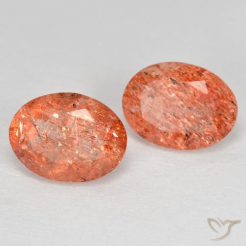 2.52 ct natürliche Grapefruit-Orange Sonnenstein-Edelsteine, Oval, Lichtdurchlässig