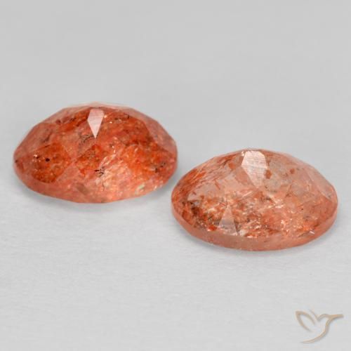 2.52 ct natürliche Grapefruit-Orange Sonnenstein-Edelsteine, Oval, Lichtdurchlässig