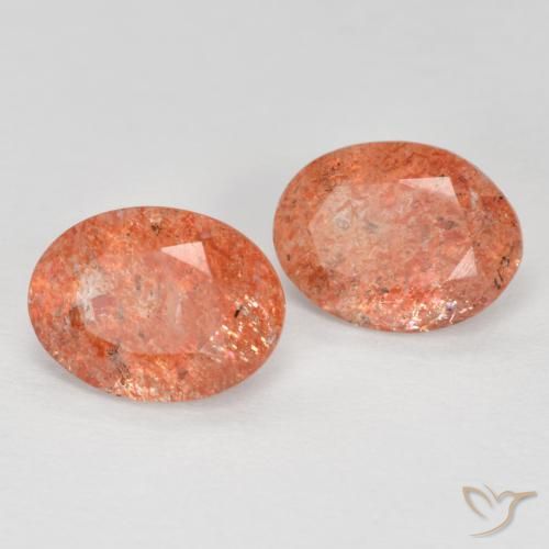 2.19ctw Natürlicher Grapefruit-Orange Sonnenstein, Oval, Lichtdurchlässig
