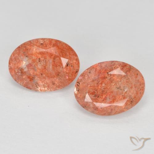 2.19 ct natürliche Grapefruit-Orange Sonnenstein-Edelsteine, Oval, Lichtdurchlässig