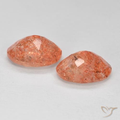 2.19 ct natürliche Grapefruit-Orange Sonnenstein-Edelsteine, Oval, Lichtdurchlässig