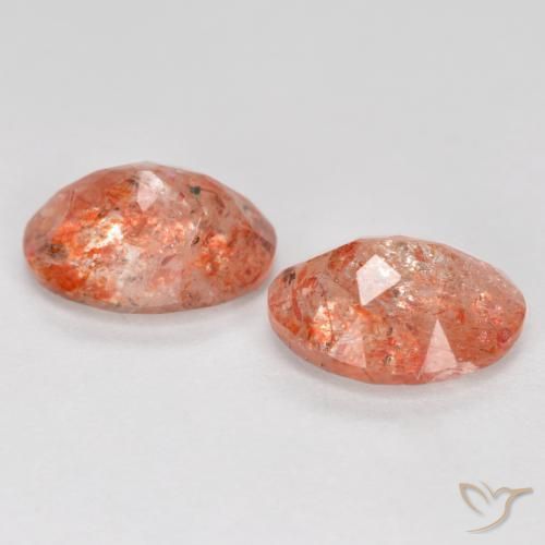 2.28 ct natürliche rötlich-orange Sonnenstein-Edelsteine, Oval, Lichtdurchlässig